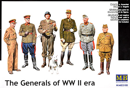 元帥将軍 6体セット 日英米独露仏 各1体 (The Generals of WW2 era) プラモデル (マスターボックス 1/35 ミリタリーミニチュア No.MB35108) 商品画像