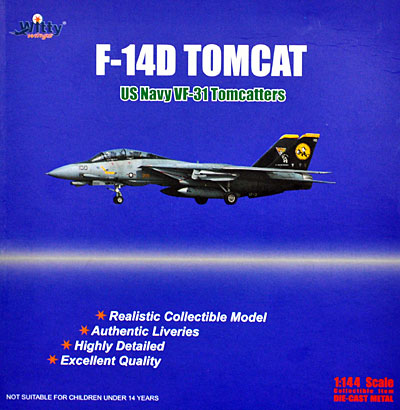 F-14D トムキャット アメリカ海軍 VF-31 トムキャッターズ CAG 完成品 (ウイッティ・ウイングス 1/144 スカイ ガーディアン シリーズ （現用機） No.W144-01001) 商品画像