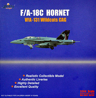 F/A-18C ホーネット アメリカ海軍 VFA-131 ワイルドキャッツ CAG 完成品 (ウイッティ・ウイングス 1/144 スカイ ガーディアン シリーズ （現用機） No.W144-04001) 商品画像