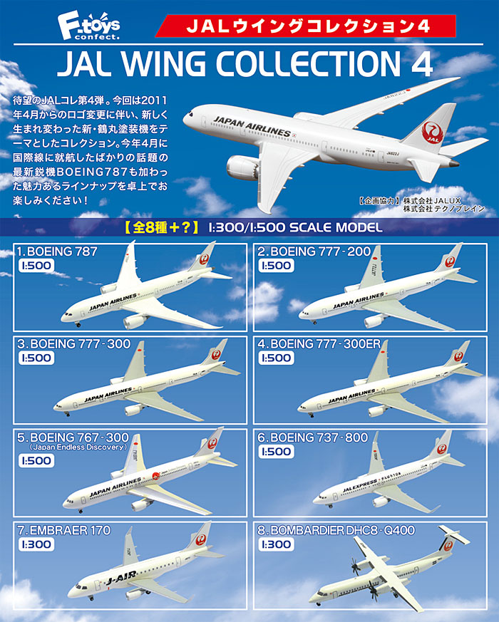 JAL ウイングコレクション 4 (1BOX) エフトイズ プラモデル