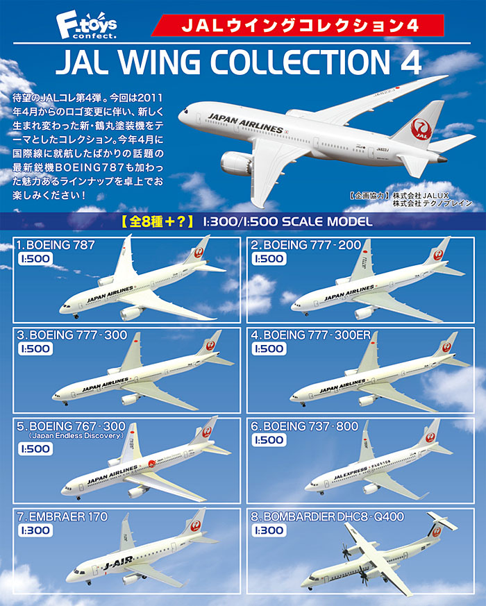 JAL ウイングコレクション 4 (1BOX) プラモデル (エフトイズ JAL ウイング コレクション No.004B) 商品画像_1