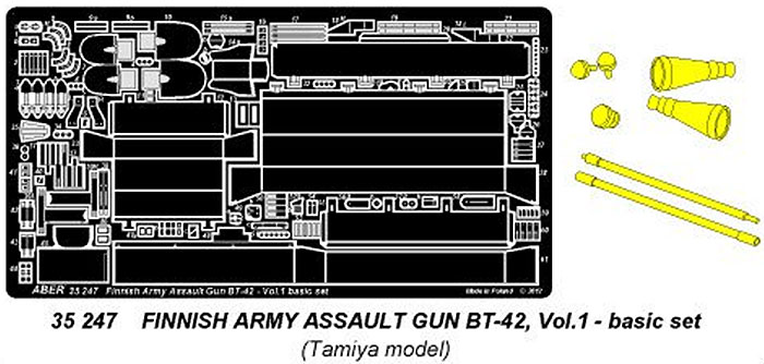 フィンランド軍 突撃砲 BT-42 基本セット (タミヤ用) エッチング (アベール 1/35 AFV用エッチングパーツ No.35247) 商品画像_1