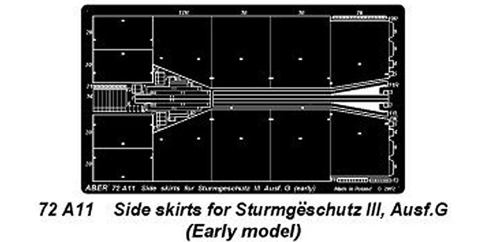 ドイツ 3号突撃砲G型 初期型用 シュルツェン エッチング (アベール 1/72 AFV用 エッチングパーツ No.72A011) 商品画像_1