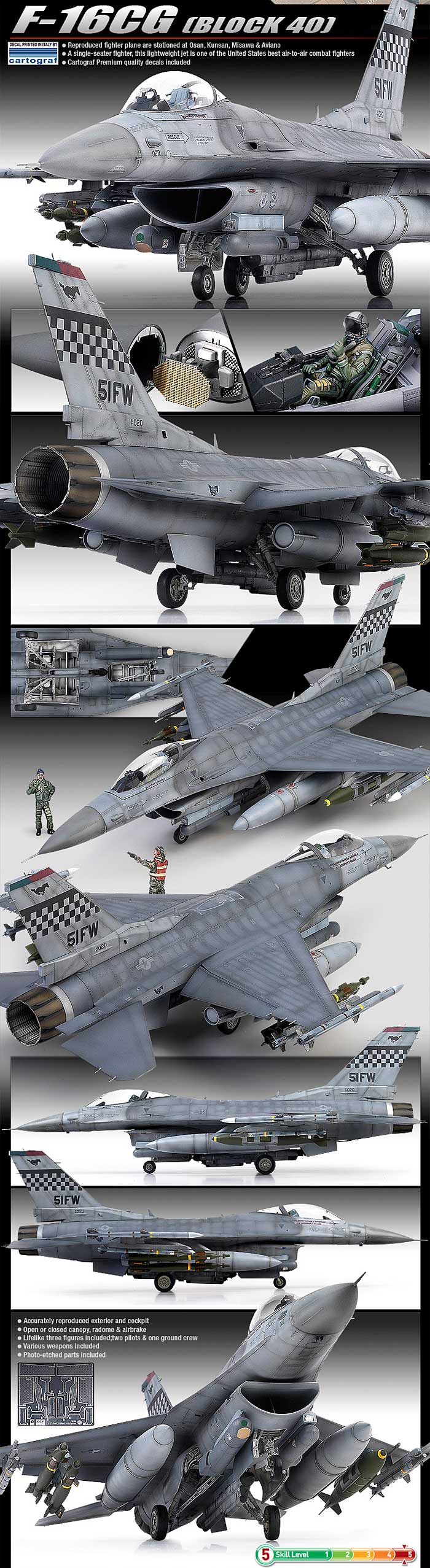 F-16CG ファイティングファルコン ブロック40 プラモデル (アカデミー 1/32 Scale Aircraft No.12106) 商品画像_3