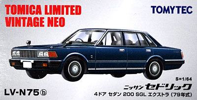 ニッサン セドリック 4ドア セダン 200E SGL エクストラ (79年式) (紺) ミニカー (トミーテック トミカリミテッド ヴィンテージ ネオ No.LV-N075b) 商品画像