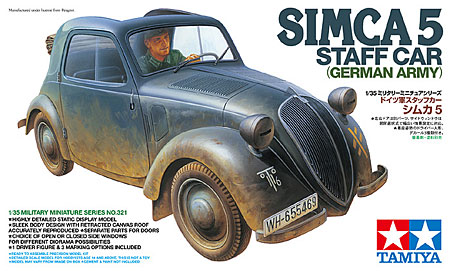 ドイツ軍 スタッフカー シムカ 5 プラモデル (タミヤ 1/35 ミリタリーミニチュアシリーズ No.321) 商品画像