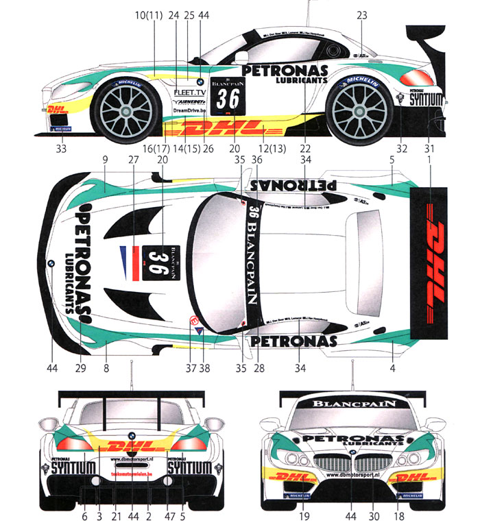 BMW Z4 ペトロナス #36 2012 デカール (スタジオ27 ツーリングカー/GTカー オリジナルデカール No.DC944) 商品画像_1