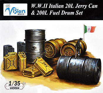 WW2 イタリア陸軍 20L ジェリ缶 & 200L ドラム缶セット プラモデル (Vision MODELS 1/35 AFVアクセサリー No.VA9004) 商品画像