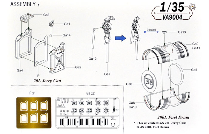 WW2 イタリア陸軍 20L ジェリ缶 & 200L ドラム缶セット プラモデル (Vision MODELS 1/35 AFVアクセサリー No.VA9004) 商品画像_1
