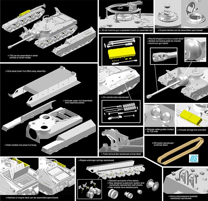 アメリカ陸軍 T-28 超重戦車 プラモデル (ドラゴン 1/35 39-45 Series No.6750) 商品画像_2