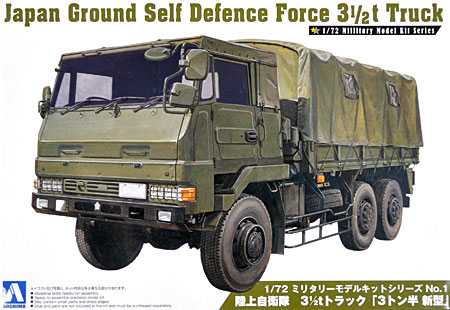 陸上自衛隊 3 1/2tトラック 3トン半 新型 プラモデル (アオシマ 1/72 ミリタリーモデルキットシリーズ No.001) 商品画像