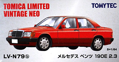 メルセデス ベンツ 190E 2.3 (赤) ミニカー (トミーテック トミカリミテッド ヴィンテージ ネオ No.LV-N079b) 商品画像