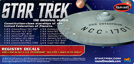 U.S.S. エンタープライズ NCC-1701用 登録番号デカール デカール (ポーラライツ スタートレック (STAR TREK) No.MKA010) 商品画像