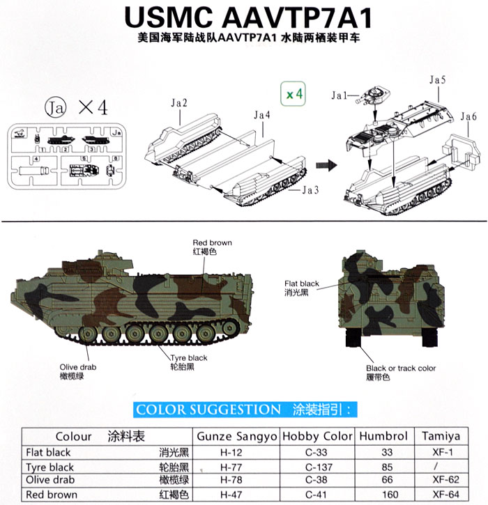 アメリカ海兵隊 AAVTP7A1 水陸両用戦闘車両 プラモデル (ブロンコモデル 1/350 艦船モデル No.NB5036) 商品画像_1