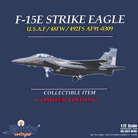 F-15E ストライクイーグル 48FW 492FS レイクンヒース基地 (AF91-0309) 完成品 (ウイッティ・ウイングス 1/72 スカイ ガーディアン シリーズ （現用機） No.752258) 商品画像