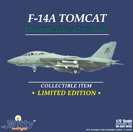 F-14A トムキャット VF-41 ブラックエイセス (AJ107) 完成品 (ウイッティ・ウイングス 1/72 スカイ ガーディアン シリーズ （現用機） No.75189) 商品画像