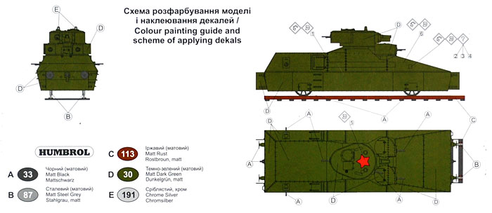 ロシア T-28 多砲塔戦車 装甲車台型 レールカー プラモデル (ユニモデル 1/72 AFVキット No.641) 商品画像_1