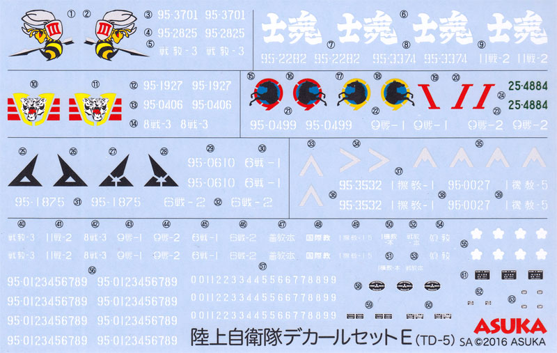 陸上自衛隊用 デカールセット E デカール (アスカモデル 1/35 陸上自衛隊用デカール No.TD-005) 商品画像_1