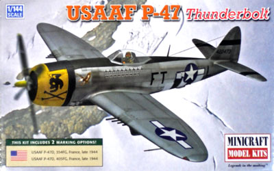 アメリカ陸軍航空隊 P-47 サンダーボルト プラモデル (ミニクラフト 1/144 軍用機プラスチックモデルキット No.14670) 商品画像