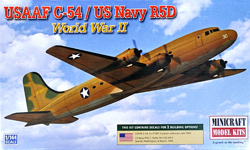 アメリカ陸軍航空隊 C-54 / アメリカ海軍 R5D 第2次大戦 プラモデル (ミニクラフト 1/144 軍用機プラスチックモデルキット No.14673) 商品画像