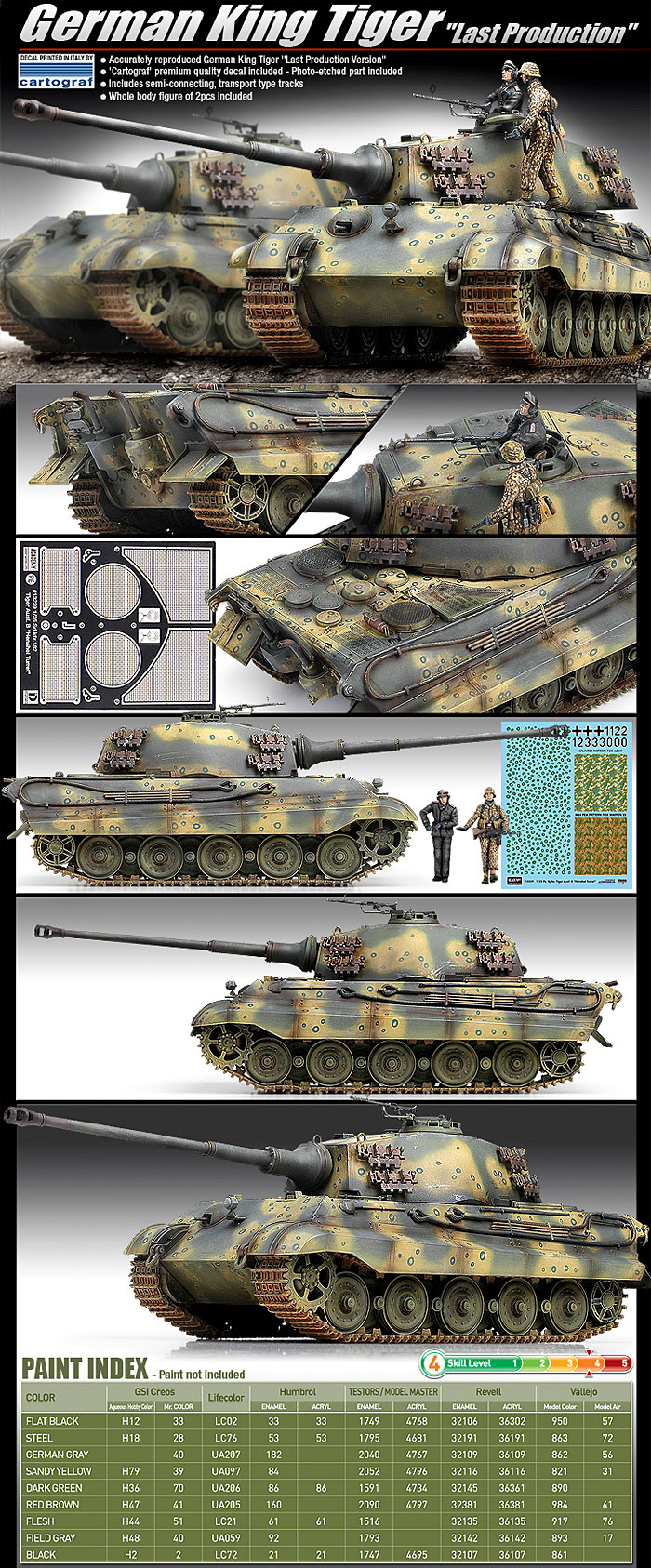 アカデミー 1/35 ドイツ重戦車 キングタイガー 最後期型 AM13229 プラモデル