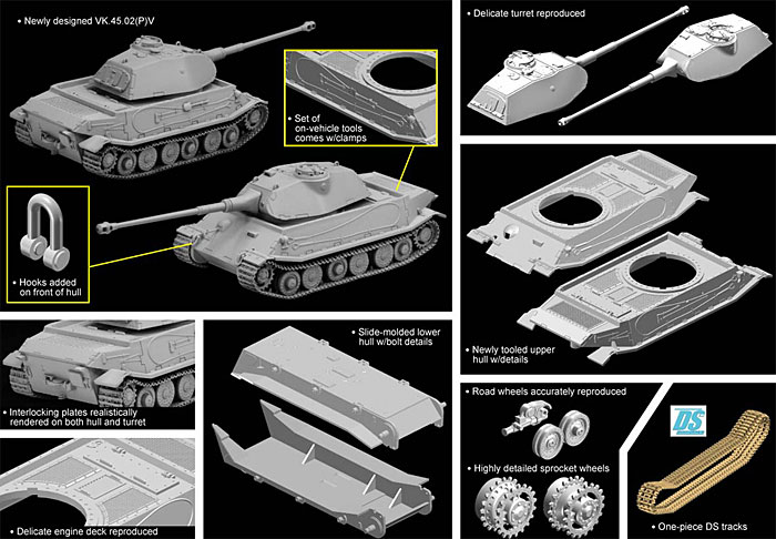 VK.45.02(P)V 試作重戦車 プラモデル (ドラゴン 1/72 アーマー シリーズ No.7492) 商品画像_2