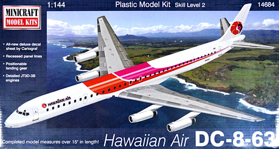 DC-8-63 ハワイアン航空 プラモデル (ミニクラフト 1/144 旅客機プラスチックモデルキット No.14684) 商品画像