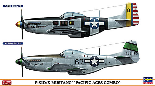 P-51D/K ムスタング パシフィック エーセス コンボ (2機セット) プラモデル (ハセガワ 1/72 飛行機 限定生産 No.02020) 商品画像