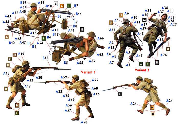 1/35 ミリタリーミニチュア イギリス ヴィッカース 機銃チーム 北