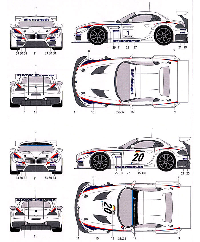 BMW Z4 #1/20/91 2010 デカール (スタジオ27 ツーリングカー/GTカー オリジナルデカール No.DC966) 商品画像_2