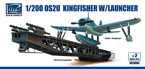 アメリカ OS2U キングフィッシャー 水上機 ＋ カタパルト プラモデル (リッチモデル 1/200 潜水艦モデル No.RS20003) 商品画像