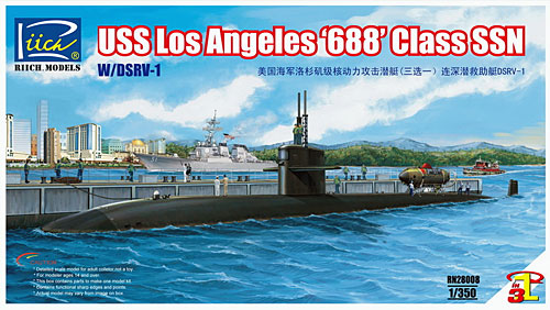 アメリカ ロサンゼルス級 原子力潜水艦 688型 ＋ DSRV-1 ミステック深海救助艇 プラモデル (リッチモデル 1/350 潜水艦モデル No.RN28008) 商品画像