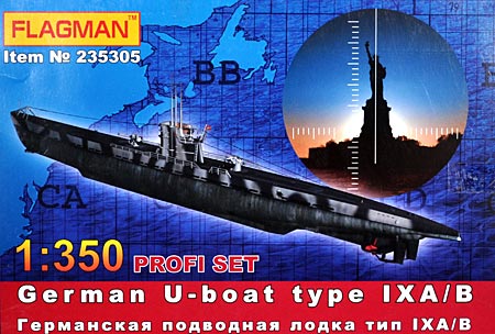 ドイツ Uボート Type9 A/B (遠距離型) (エッチングパーツ付) プラモデル (フラッグマン 1/350 艦船モデル No.235305) 商品画像