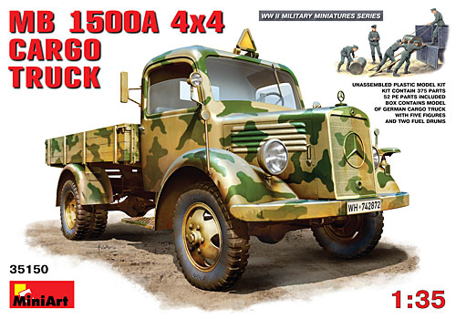 MB 1500A 4×4 カーゴトラック プラモデル (ミニアート 1/35 WW2 ミリタリーミニチュア No.35150) 商品画像