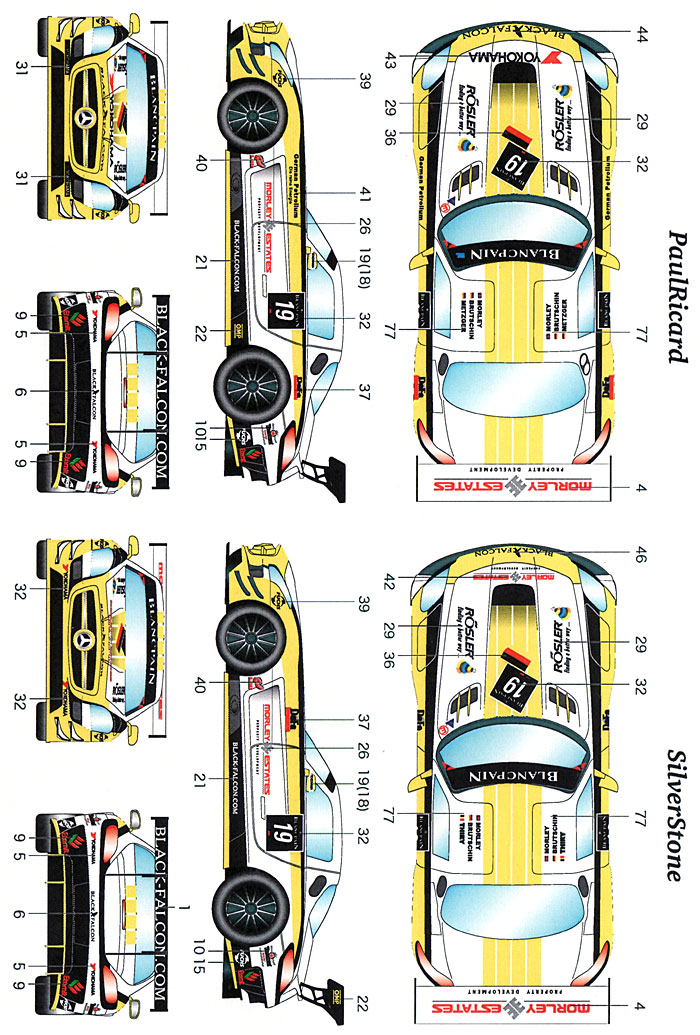 メルセデス ベンツ SLS AMG GT3 #19 ブラックファルコン 2012 デカール (スタジオ27 ツーリングカー/GTカー オリジナルデカール No.DC970) 商品画像_2