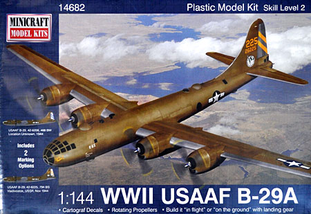 アメリカ陸軍航空隊 B-29A プラモデル (ミニクラフト 1/144 軍用機プラスチックモデルキット No.14682) 商品画像