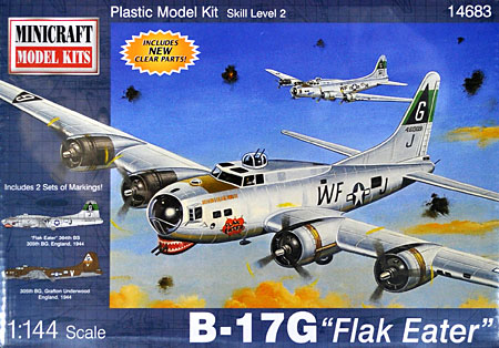 B-17G フライングフォートレス フラック・イーター プラモデル (ミニクラフト 1/144 軍用機プラスチックモデルキット No.14683) 商品画像