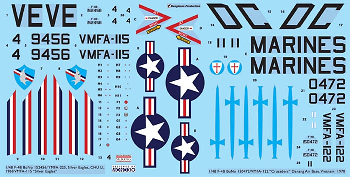 F-4B ファントム 2 用 デカールセット 4 (VMFA-115&VMFA-122) デカール (KA Models デカール （KG） No.KG-20008) 商品画像_1