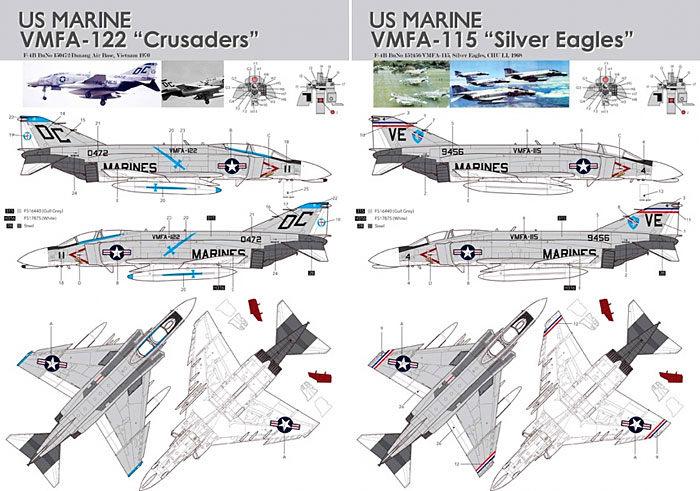 F-4B ファントム 2 用 デカールセット 4 (VMFA-115&VMFA-122) デカール (KA Models デカール （KG） No.KG-20008) 商品画像_2