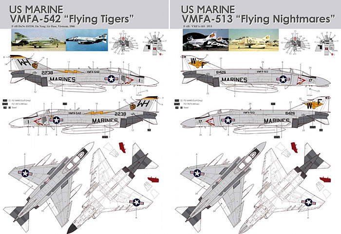 F-4B ファントム 2 用 デカールセット 5 (VMFA-513&VMFA-542) デカール (KA Models デカール （KG） No.KG-20009) 商品画像_2