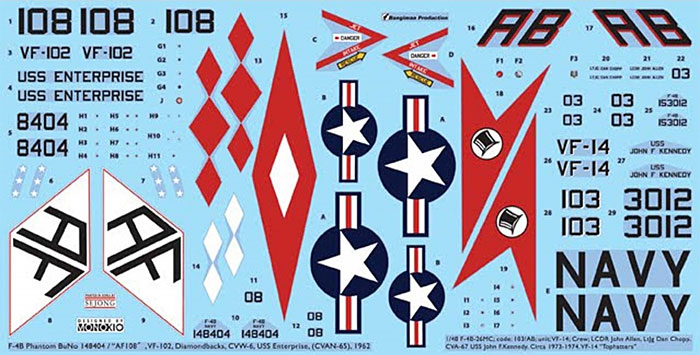 F-4B ファントム 2 用 デカールセット 7 (VF-14&VF-102) デカール (KA Models デカール （KG） No.KG-20011) 商品画像_1