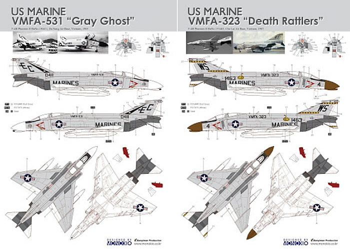 F-4B ファントム 2 用 デカールセット 9 (VMFA-531&VMFA-323) デカール (KA Models デカール （KG） No.KG-20013) 商品画像_2