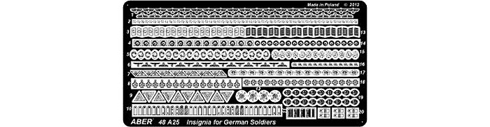 WW2 ドイツ軍 兵士用 徽章類 エッチング (アベール 1/48 AFV用 アクセサリーパーツ No.48A025) 商品画像_1