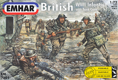 WW1 イギリス 歩兵 & 戦車兵 (52体入) プラモデル (エマー 1/72 AFV No.EM7201) 商品画像