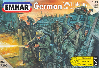 WW1 ドイツ 歩兵 & 戦車兵 (48体入) プラモデル (エマー 1/72 AFV No.EM7203) 商品画像