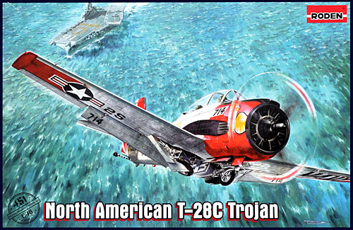 ノースアメリカン T-28C トロージャン 複座レシプロ艦上練習機 プラモデル (ローデン 1/48 エアクラフト プラモデル No.451) 商品画像