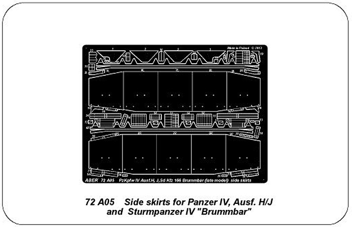 ドイツ 4号戦車用 車体シュルツェン (H/J/ブルムベア用) エッチング (アベール 1/72 AFV用 エッチングパーツ No.72 A005) 商品画像_2