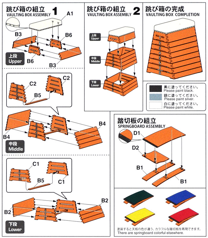 学校の跳び箱 プラモデル (ハセガワ 1/12 可動フィギュア用アクセサリー No.FA006) 商品画像_1