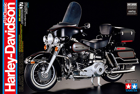 ハーレーダビッドソン FLH クラシック ブラックバージョン プラモデル (タミヤ 1/6 オートバイシリーズ No.16037) 商品画像