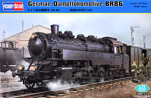 ドイツ 蒸気機関車 BR-86 プラモデル (ホビーボス 1/72 ファイティングビークル シリーズ No.82914) 商品画像